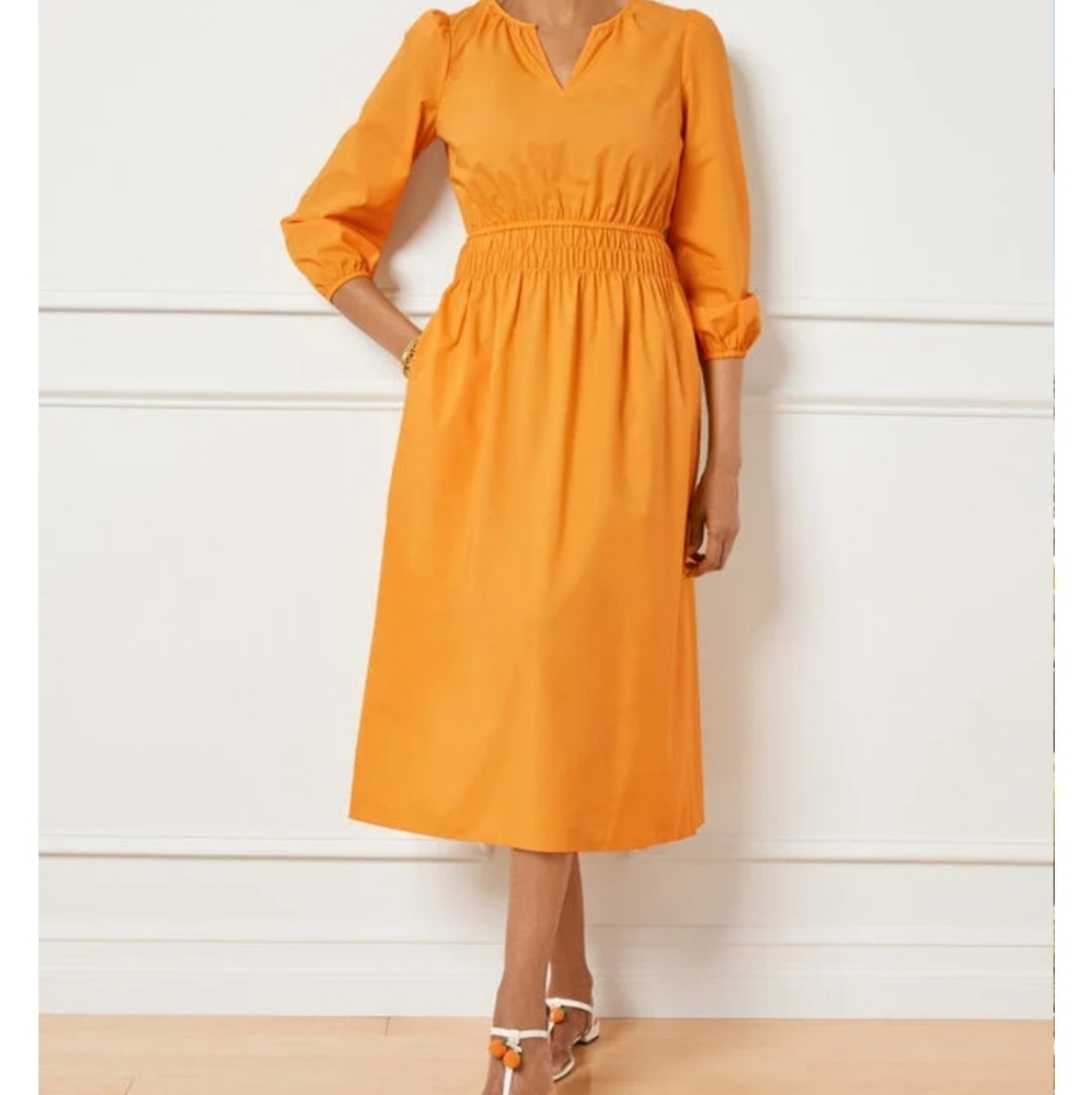 Talbots Vibrant Yellow Long Sleeve Dress